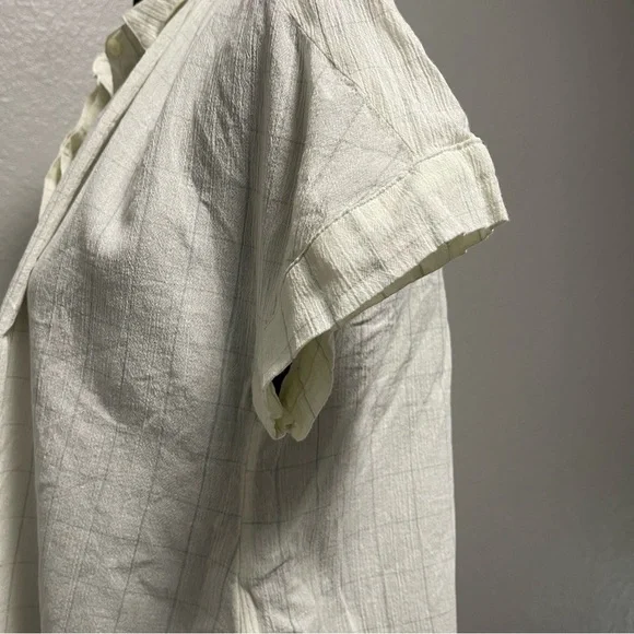 Madewell Light Spun Hilltop Cropped Fit Shirt in Windowpane Print MEDIUM - Picture 6 of 9